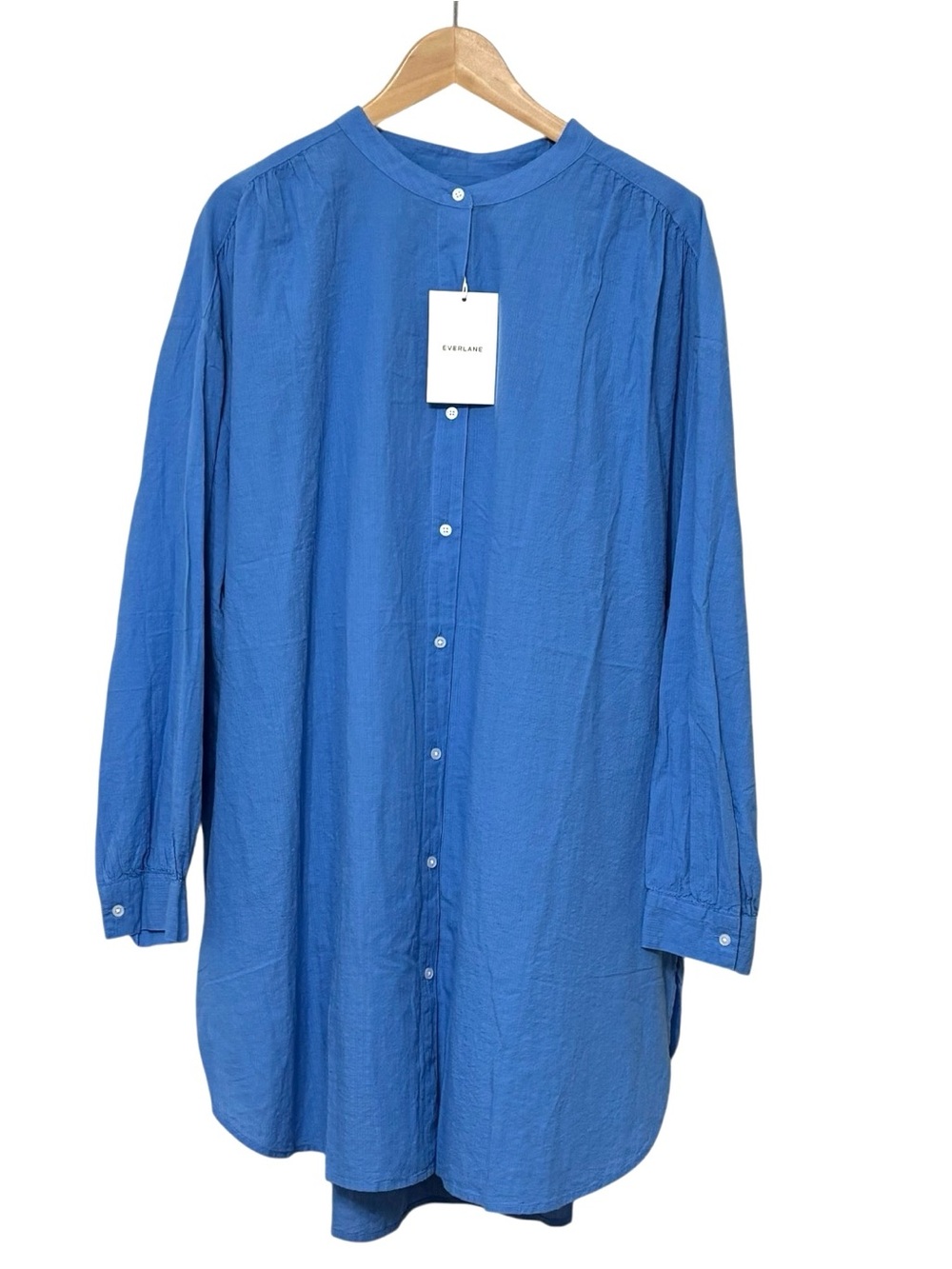 NWT Everlane Gauze Oversized Button Up Shirt Blue Opal Womens Size Large / XL - Picture 3 of 15
